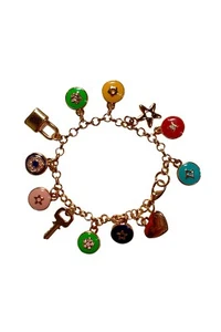 Bracciale dorato con charms colorati - Imagen 1 de 3