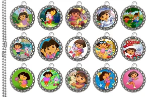 15 Baby Princess Flat Silver Bottle Cap Necklaces Set 1 - Picture 1 of 1