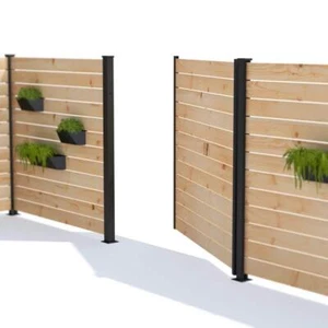 HOFT Frame Kit71-in Aluminum Horizontal Boards Gate Adjustable Black - Picture 1 of 7
