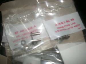+#35 chain master link lot of 5, these have a pin holding them in