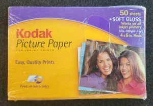 Kodak Picture Paper 4x6" 50 Sheets Soft Gloss - New - Factory Sealed - Picture 1 of 2