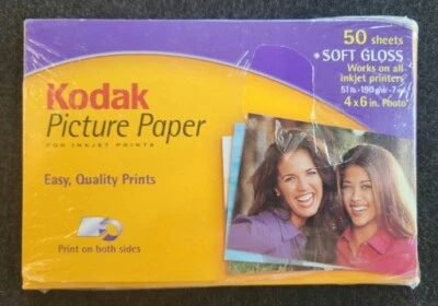 Kodak Picture Paper 4x6" 50 Sheets Soft Gloss - New - Factory Sealed - Image 1 of 2