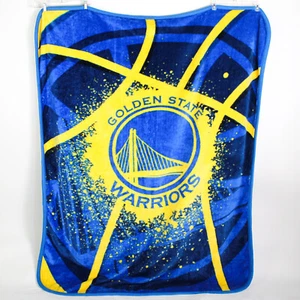 Golden Warriors Northwest Fluffy Fleece Throw Blanket 62.5" x 75.5" Blue/Yellow - Picture 1 of 5