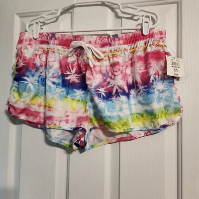OP Brand Rainbow and Palm Tree Swim Short Cover-up NWT XL - Image 1 of 4