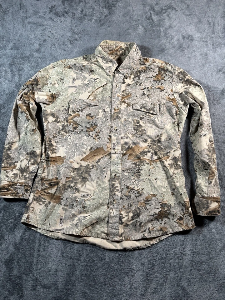 Camisa Camuflada Mesa Oculta Para Hombres L-T Sombra Desierto Manga Larga Botón U Árbol Naturaleza Foto 1 de 4