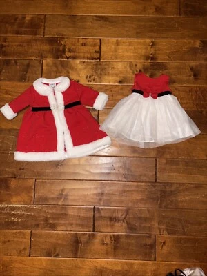 Blueberi Blvd. Vestido de Navidad Rojo Brillante Chaqueta Vestido Bebé a Niñas 6/9 M Foto 1 de 4