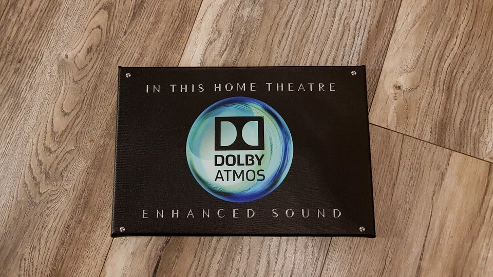 DOLBY VISION/ATMOS/DTS X/CANTON/YAMAHA/DENON/Leinwand 20x30 cm Schild Logo/Bild - Bild 1 von 1
