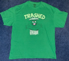 Sesame Street OSCAR THE GROUCH TRASHED Green Graphic T-Shirt Men's XL Official