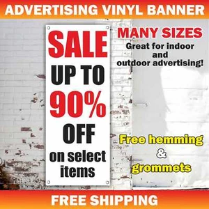 SALE UP TO 90% OFF Advertising Banner Vinyl Mesh Sign Store Clearance Discount - Picture 1 of 5