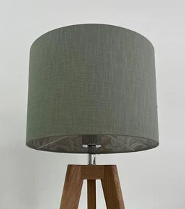 Pantalla Verde Salvia 100% Lino Bosque Beige Liebre Tambor Pantalla - Imagen 1 de 21