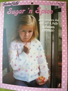Susan Bates 17665 girl SUGAR 'N SPICE 1983  Knitting 8 patterns 22pg booklet - Picture 1 of 8