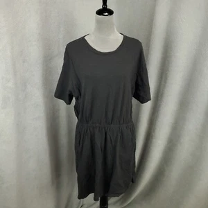 Old Navy Dress Womens XL Gray Shift Elastic Waist Kit Comfort Fit Short Mini - Picture 1 of 10