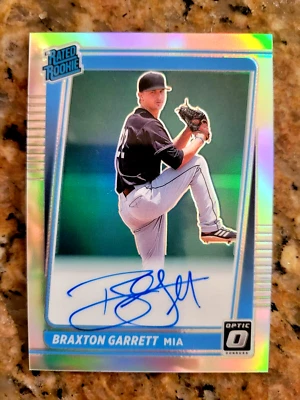 2021 Donruss Optic Braxton Garrett Holo Prizm Rated Rookie Auto #RRSBG MIAMI - Image 1 of 2