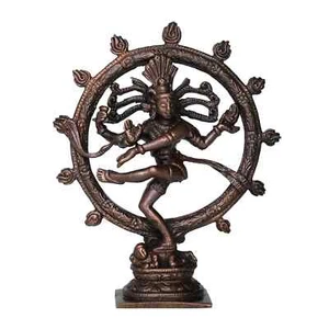 Copper Natraj Idol Murti Statue Dance Studio Home Office Table Decor 3.4 INCH - Picture 1 of 3