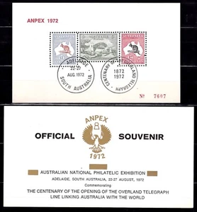 AUSTRALIA ANPEX 1972 SOUVENIR SHEET WITH FOLDER RED LETTERING /KANGAROO & BRIDGE - Picture 1 of 1