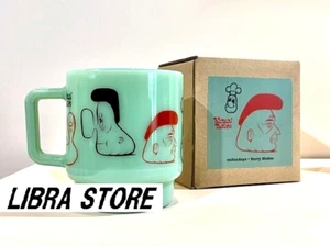 RARE Barry McGee Milk Glass Mug Jade On Sundays Watari Museum Fire King from JP - Picture 1 of 8