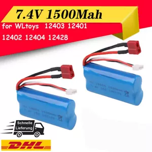 2 Stk.7.4V 1500mAh Akku Deans T Stecker für RC Car Boot WLtoys 12403 12401 12402 - Bild 1 von 7