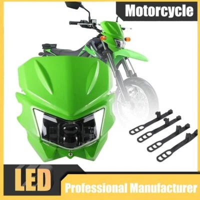 For Kawasaki KLX110 KX125 KX450F KX250F KDX200 Dirt Bike LED Headlight Headlamp - Image 1 of 4