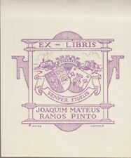 ex-libris Joaquim Mateus Ramos Pinto (blasons) 1929