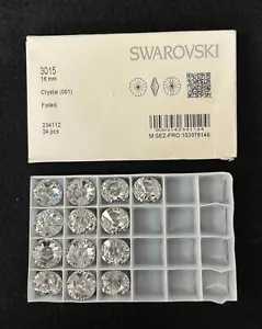 NEW Swarovski 3015 Crystal Buttons 18mm - Clear, Round, Foiled - Picture 1 of 2