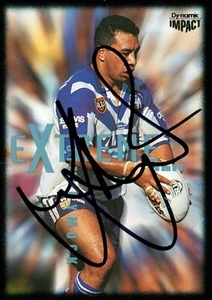 Signed 1995 CANTERBURY BULLDOGS NRL Premiers Card JIM DYMOCK - Picture 1 of 2