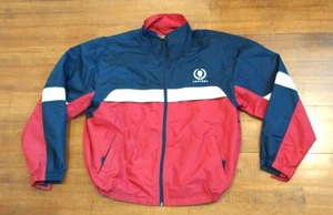 Caesars Palace Bomber Jacket Vintage anni 90 Uomo Large L Rosso Bianco Blu Foderato - Foto 1 di 8