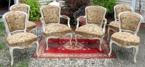 LOUIS XV FAUTEUIL HARD TO FIND SET OF 6 FRENCH CHAIRS CIRCA 1760 - Picture 1 of 12