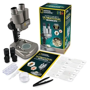 Microscopio doble LED para niños NATIONAL GEOGRAPHIC - 50+ piezas Kit de ciencia con 10 pre... - Imagen 1 de 8
