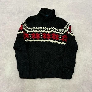 Polo Ralph Lauren knitted jumper Abstract Patterned chunky knit wool sweater - Picture 1 of 5