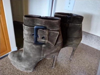 Via Spiga Demetru Botines Tacones Plataforma Gamuza Verde talla 7.5 M Foto 1 de 4