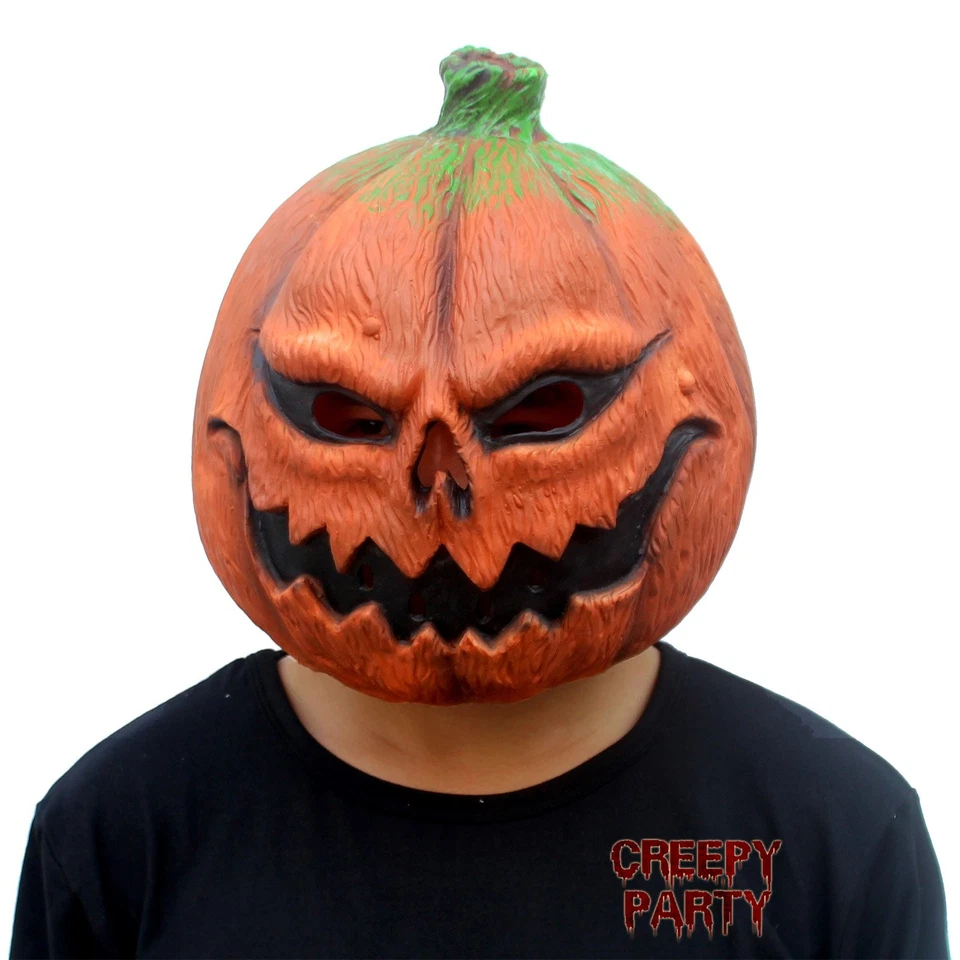CreepyParty Deluxe Novelty Halloween Costume Party Props Latex Pumpkin Head Mask