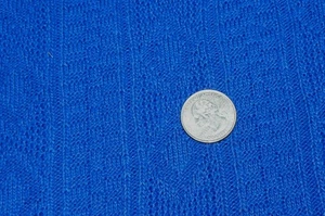 Vintage 1970s Royal Blue Knit Fabric Cable Pattern 1.5 yards - Picture 1 of 3