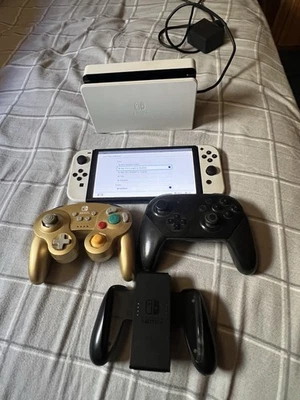 Nintendo Switch OLED 256GB SD Card. With Games, Charger, Dock, Pro Controller. - image 1 of 3