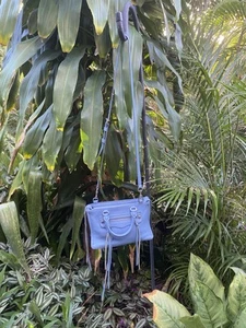 REBECCA MINKOFF  Micro “Regan” Satchel Handbag/Crossbody in Cornflower Blue  EUC - Picture 1 of 16