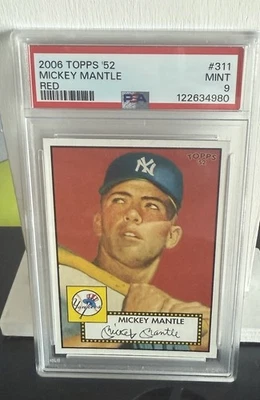 2006 Topps ‘52 Red Mickey Mantle PSA 9 Mint #311 - Image 1 of 2