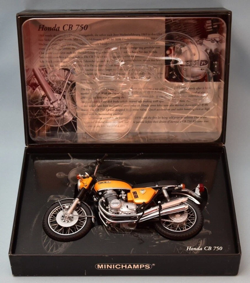 Motocicleta Paul's Model Art 1/12 Minichamps Honda CB750 K0 1968-78 Candy Gold Foto 1 de 4