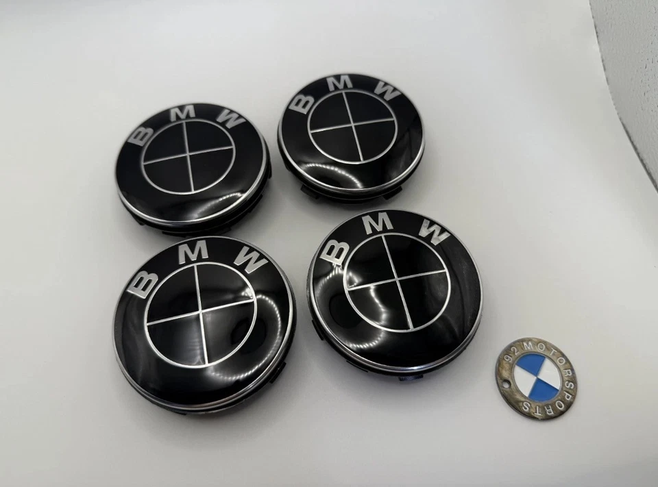 Tapacubos centrales de llantas de aleación flotante 68 mm 36122455269 4 piezas originales para BMW NEGRO Foto 1 de 4