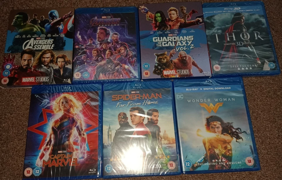 Blu Ray Bundle x 7 All Brand New & Sealed Marvel/DC Superhero Films (1 x 3D)  - Image 1 of 1