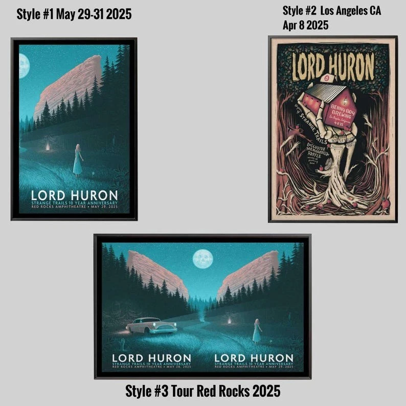 Lord Huron All Gig Posters,May 28, 2025 Lord Huron Red Rocks Amphitheatre Poster