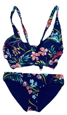 Sunsets Island Getaway Elsie Top Navy Blue w/wire Size 34G Bottom Small NWT 💚 - Image 1 of 4