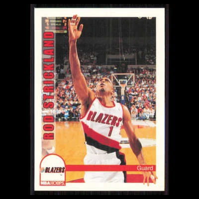Tarjeta de baloncesto Rod Strickland #458 1992 Hoops Portland Trail Blazers NBA casi nueva Foto 1 de 3