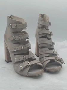 Freebird Topas grau Gladiator Reißverschluss hinten offene Zehenpartie Sandalen 8 - Bild 1 von 8