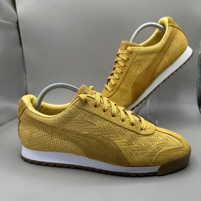 Tênis Puma Roma Feminino Em Relevo Tamanho 9.5 Amarelo Couro Premium Clássico - Imagem 1 de 4