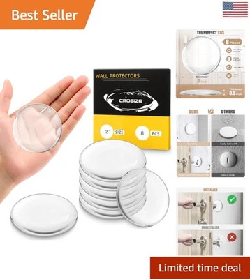 Tapones de puerta transparentes de 8 piezas para pared - Protectores adhesivos fuertes sin caídas Foto 1 de 4