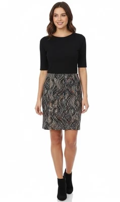 Saia Lápis J.Jill Ponte Feminina Tamanho Grande Estampa Paisley Pull-On Conforto - Imagem 1 de 4