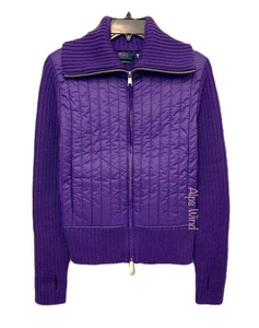 Polo Ralph Lauren Women Purple Hybrid Wool Funnelneck Jacket Size-L NWT$398 - Picture 1 of 15