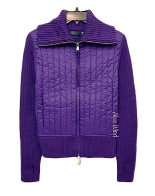 Polo Ralph Lauren Women Purple Hybrid Wool Funnelneck Jacket Size-L NWT$398 - Image 1 of 4