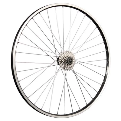 28 Zoll Laufrad Hinterrad Hohlkammer Shimano QC400 schwarz mit 7 fach Kassette - Bild 1 von 4