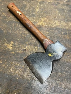 Vintage Plumb Hewing Axe Hatchet Broad Head Original Handle, Estate Find - Image 1 of 4