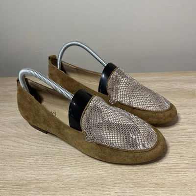 Zapatos mocasines Baretraps Elliana para mujer talla 8 whisky imitación gamuza estampado serpiente Foto 1 de 4